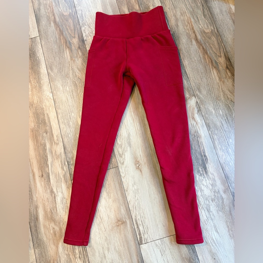 Fleece lined Constantly Varied Gear Red High-Waist Leggings